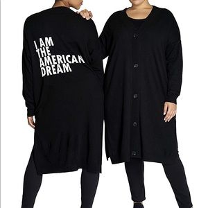 I AM THE AMERICAN DREAM 🇺🇸 long Dugbee Cardigan Black S